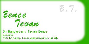 bence tevan business card